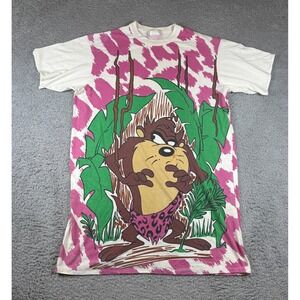 Rare Vintage Taz Tasmanian Devil Looney Tunes 1995 Shirt 90s AOP Sleepwear